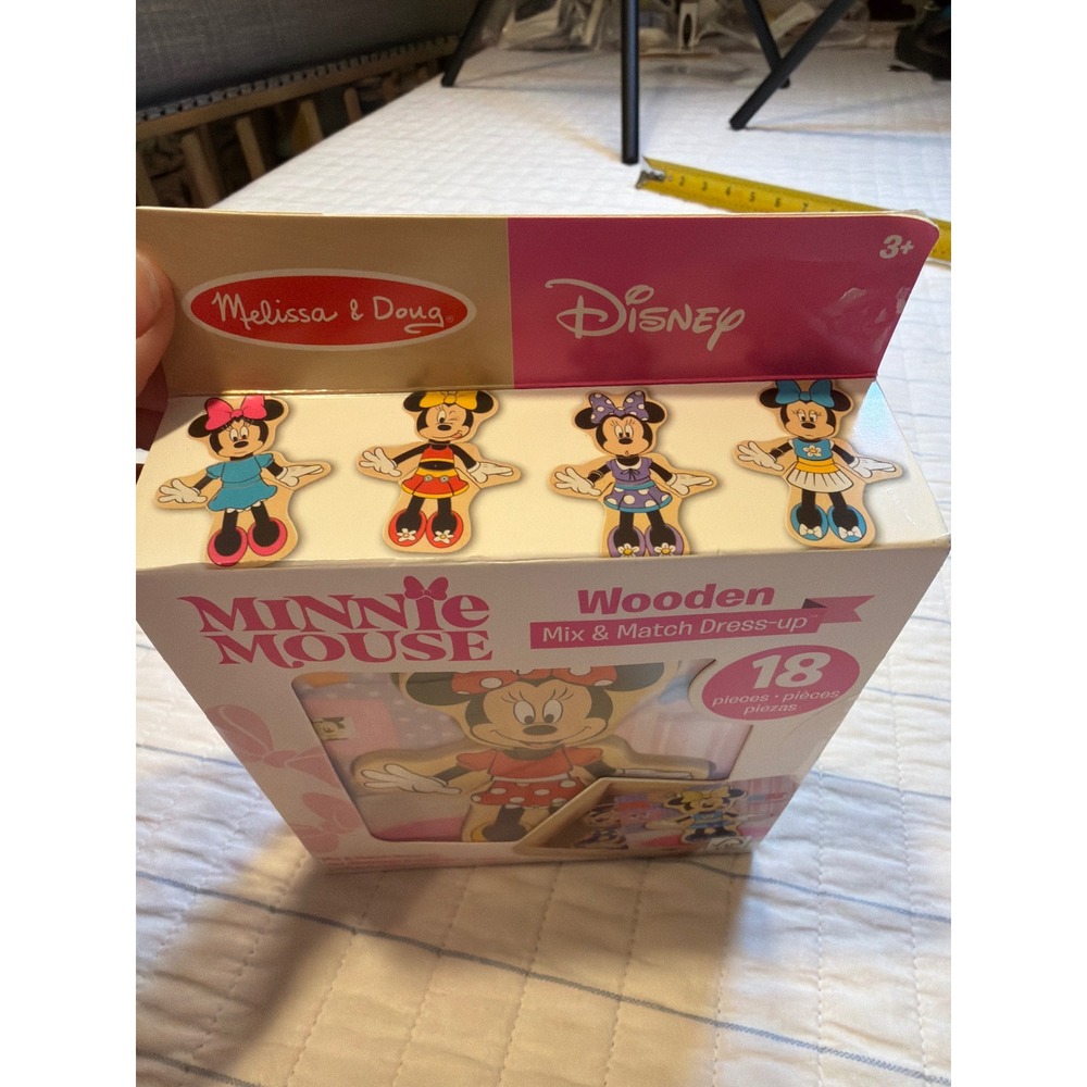 Melissa & Doug Disney Minnie Mouse Wooden Mix & Match Dress-Up Set 18 Pieces NEW - Picture 2 of 6